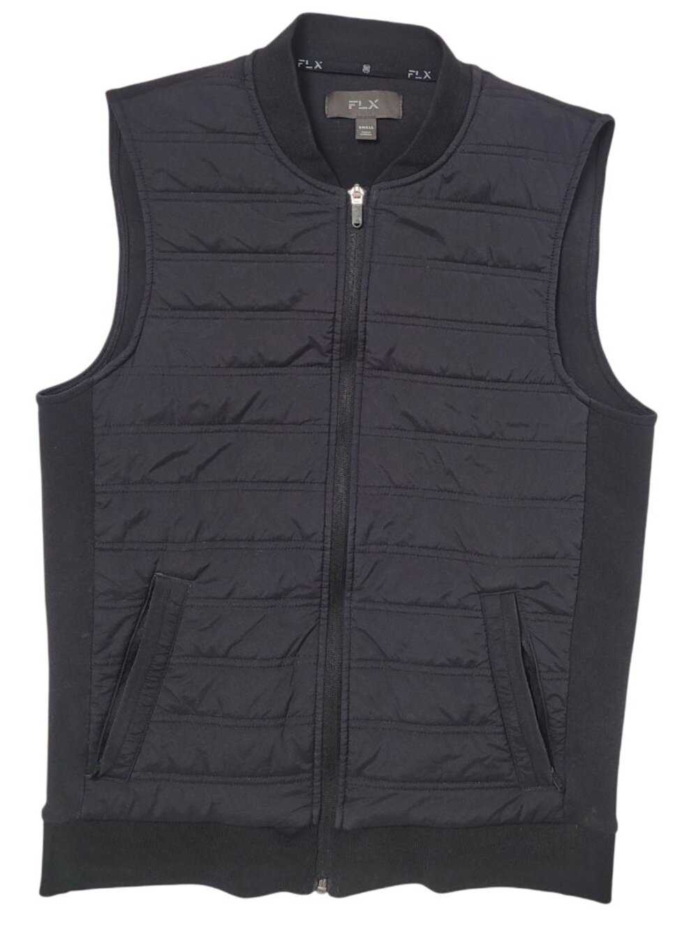 Black FLX Quilted Zip Vest size small